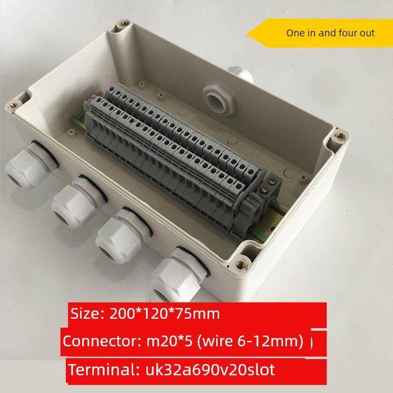 200*120*75mm一进四出防水接线盒Uk 20位端子20P防水接线盒,电子/电工,安防配件,淘宝优惠券,粉丝福利购,淘宝优惠卷