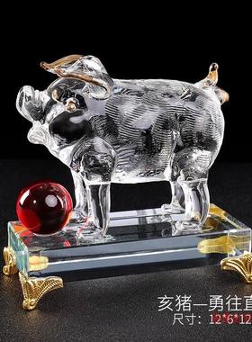 水晶十二生肖鼠牛虎兔龙蛇马羊猴鸡狗猪家居工艺品摆件生日礼物