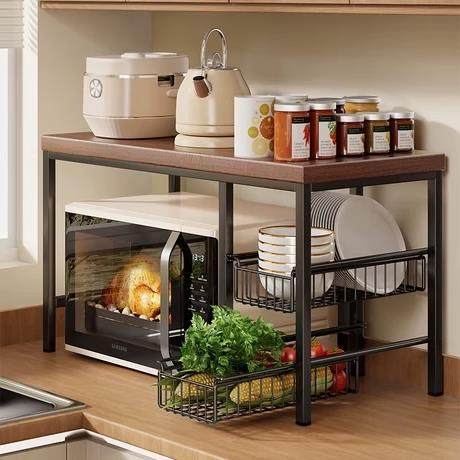 微波炉置物架厨房电器多功能台面烤箱架子家用电饭锅分层收纳支架