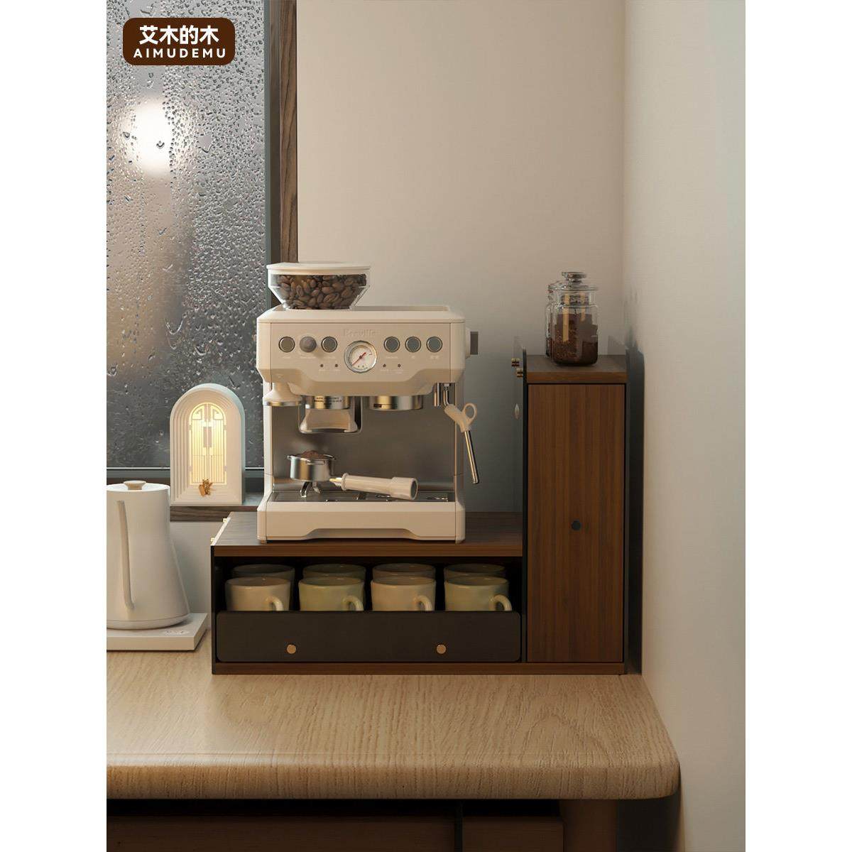 咖啡机置物架摆放台多功能茶包咖啡胶囊收纳盒桌面杯架咖啡机底座