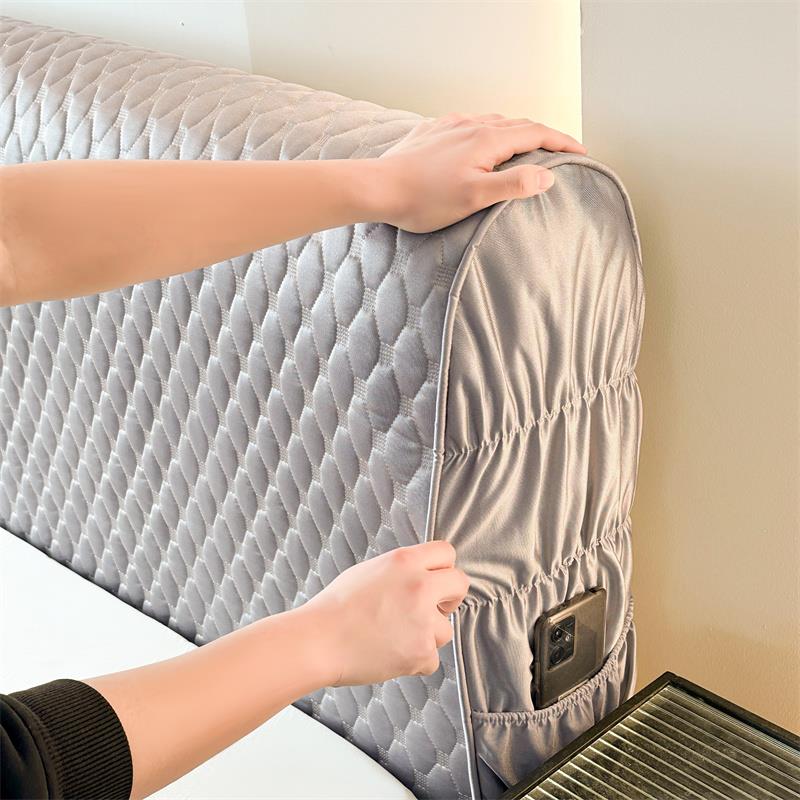 新款全包冰丝床头罩套高档简约床头套防尘罩实木软包皮床头保护套