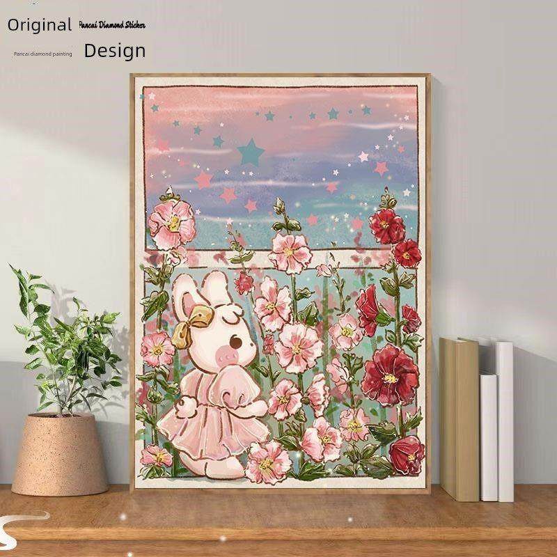 2025新款钻石画卡通兔子5d手工diy高颜值砖石贴画十字绣客厅儿童,居家布艺,钻石绣,淘宝优惠券,粉丝福利购,淘宝优惠卷