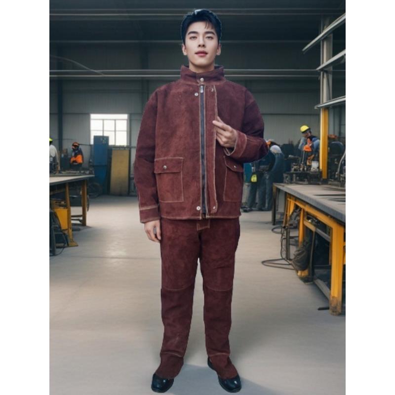 牛皮电焊工作服拉炼款焊接服阻燃服防烫隔热耐磨防火花焊工防护服