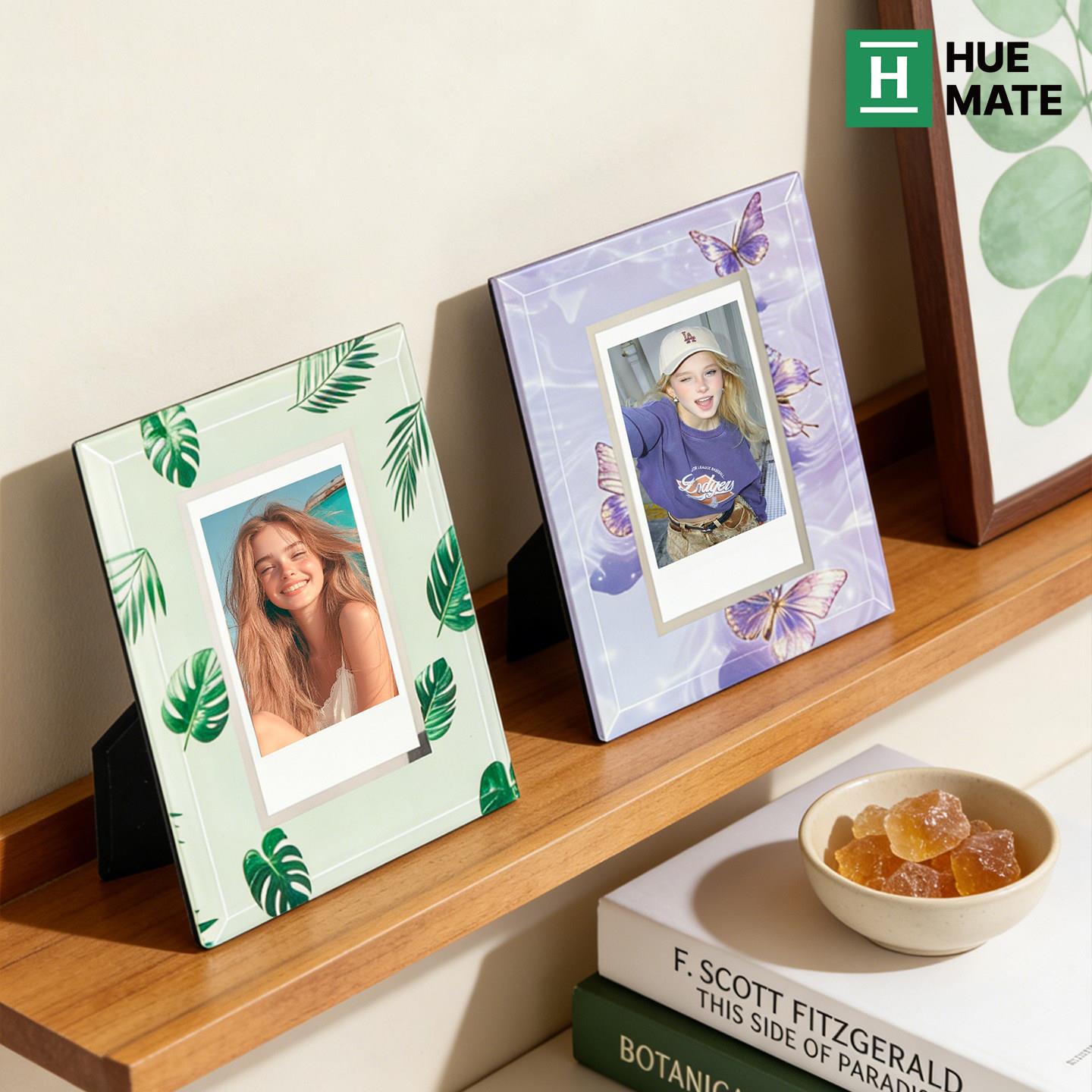 Huemate拍立得相框高清玻璃彩绘相框摆台mini/sq/wide照片展示框