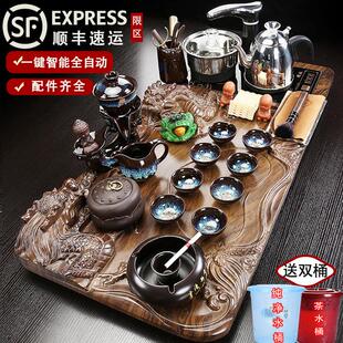 功夫茶具组合套装陶瓷茶杯全自动一体泡茶小茶台茶盘家用简约客厅