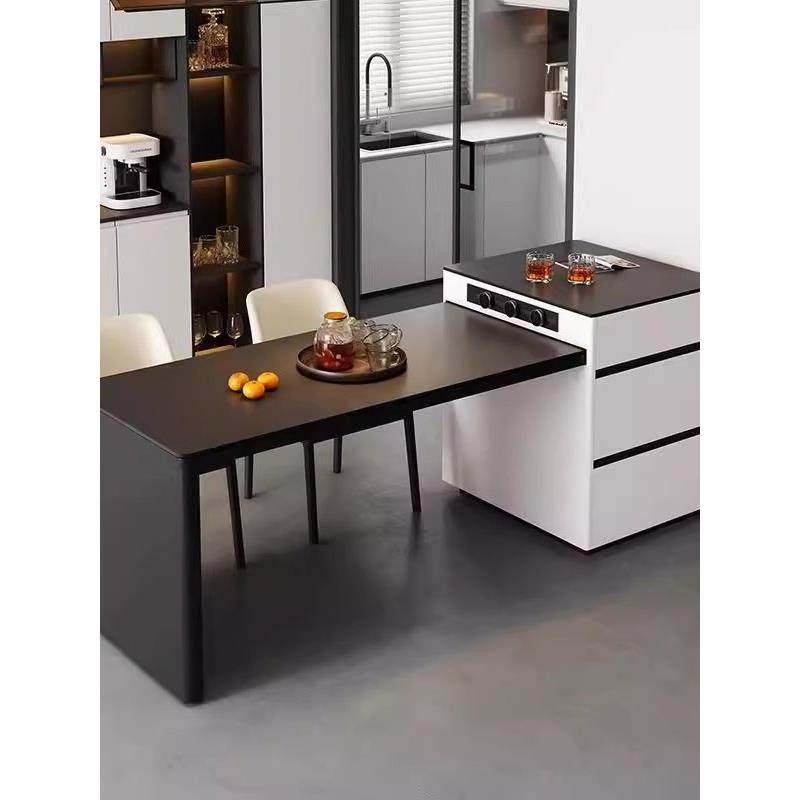 岛台餐桌一体家用可伸缩一体餐台电磁炉岩板饭桌开放式厨房中岛台,住宅家具,岛台餐桌,淘宝优惠券,粉丝福利购,淘宝优惠卷