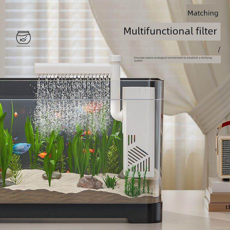 负压鱼缸真空悬浮小鱼缸创意生态鱼缸美化塑料客厅桌面斗鱼水族馆