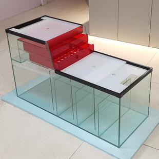 双层干 干湿盒抽屉底滤缸沉淀仓超白鱼缸底过滤大中小型客厅定制