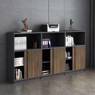 滑动门文件柜办公室隔断滑动门文件柜储物柜低柜木制文件柜定制可