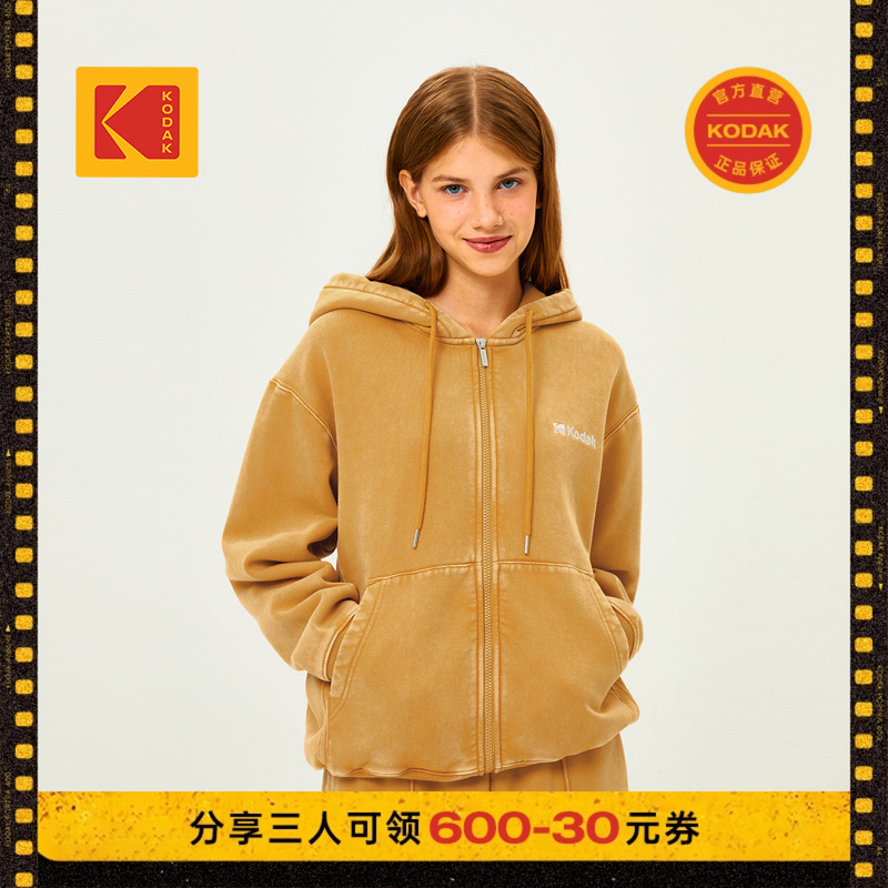 Kodak柯达男女同款拉链针织上衣