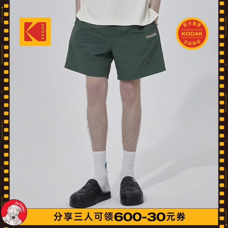 KODAK柯达春夏男女通用轻潮户外膝上短裤LOGO刺绣短裤简约百搭