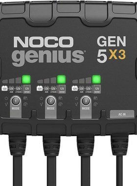 美国 NOCO Genius GEN5X3, 3-Bank, 15-Amp (5-Amp Per Bank)