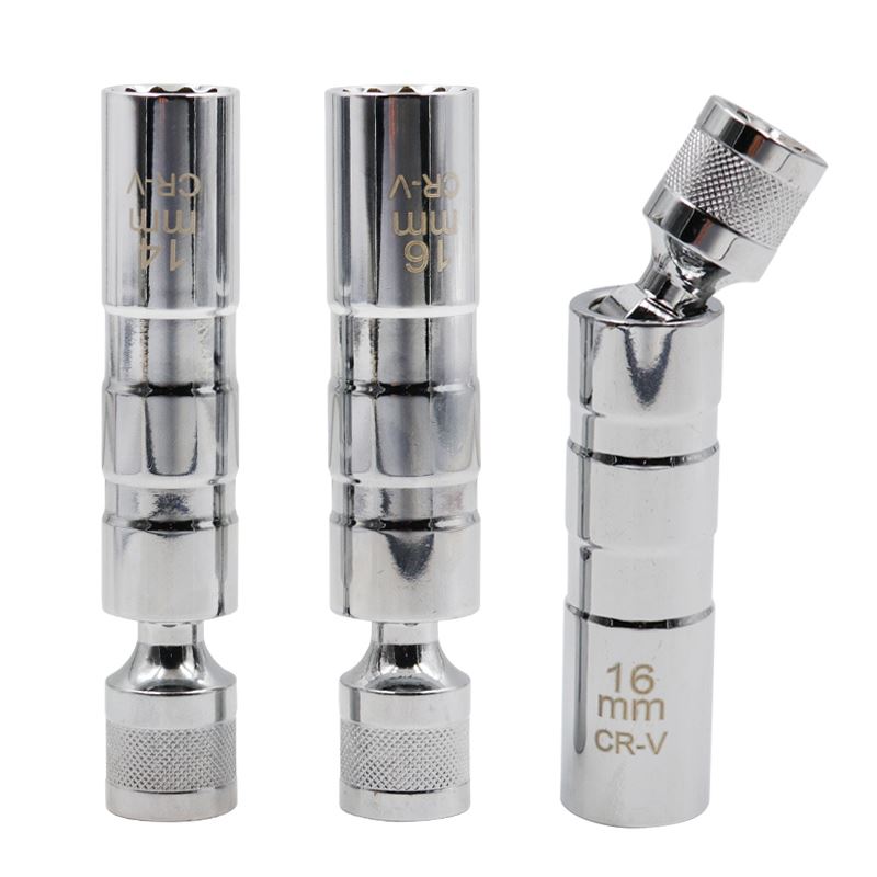 。汽车汽修火花塞拆卸工具14mm16mm万向磁性火花塞套筒薄壁万向接