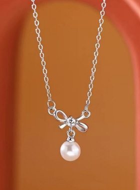 925镀银珍珠项炼小众设计高级感2023新款爆款锁骨链轻奢