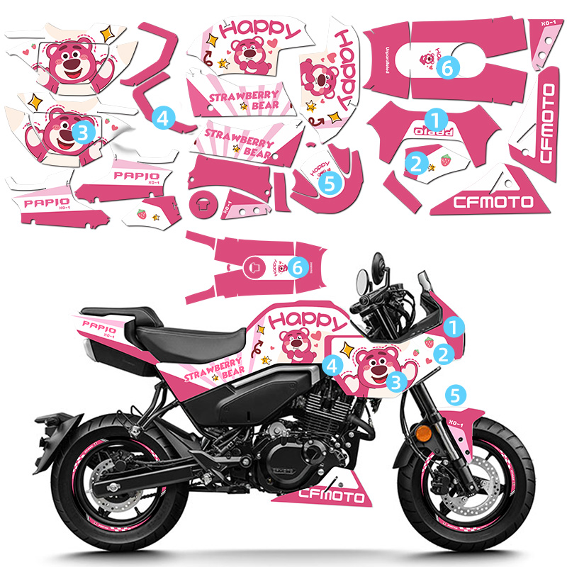 适用春风XO狒狒赛车手改装全车贴花版画贴纸易贴版花导气槽拉花