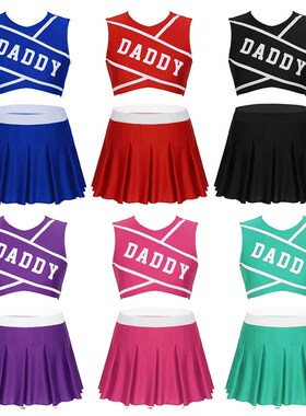 2Pcs Women School Girls Cheerleading Uniforms Set DADDY