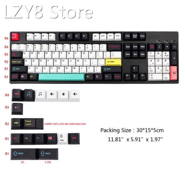 1 Set Mechanical Keyboard Keycaps Cherry Profile 121 Keys Dy