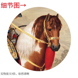 极速清郎世宁《乾隆皇帝大阅图》客厅书房茶室装饰画挂画玄关高清