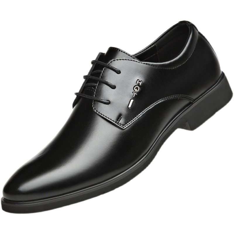 皮鞋男新款商务正装休闲百搭春秋透气男士英伦韩版尖头伴郎结婚鞋