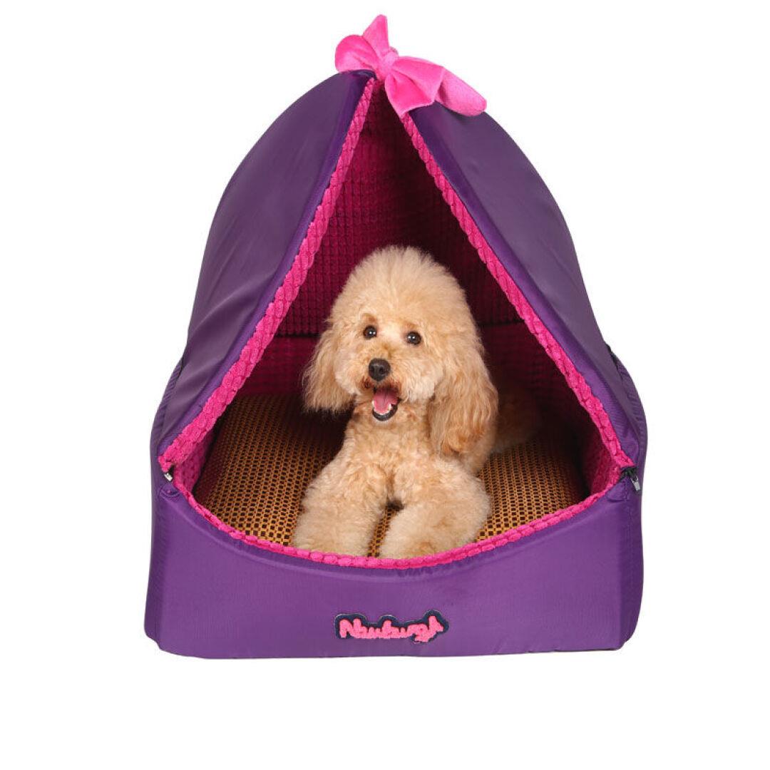 华元hoopet 泰迪狗窝可拆洗 蒙古包狗屋猫屋小型犬宠物窝 紫色 L