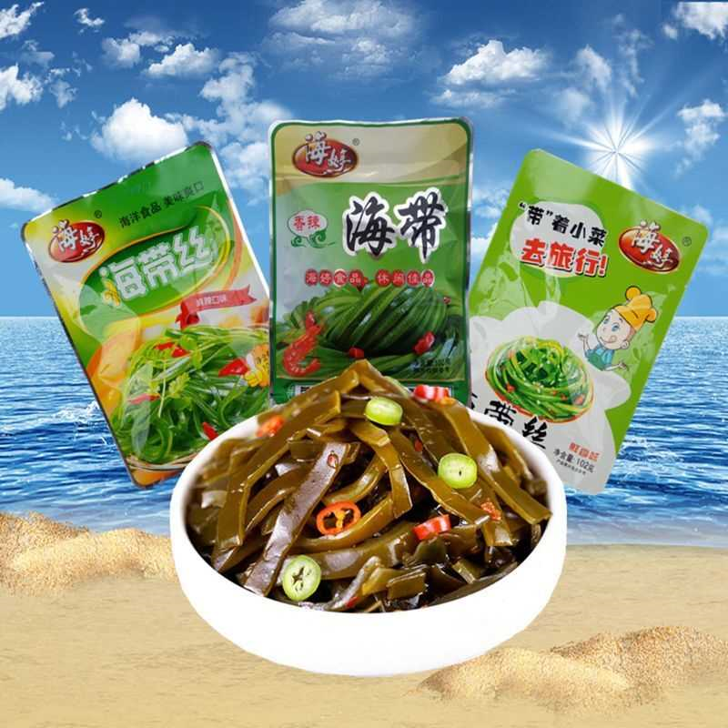 海婷海带丝即食香辣麻辣味小包装下饭菜整箱批发海味零食咸菜榨菜