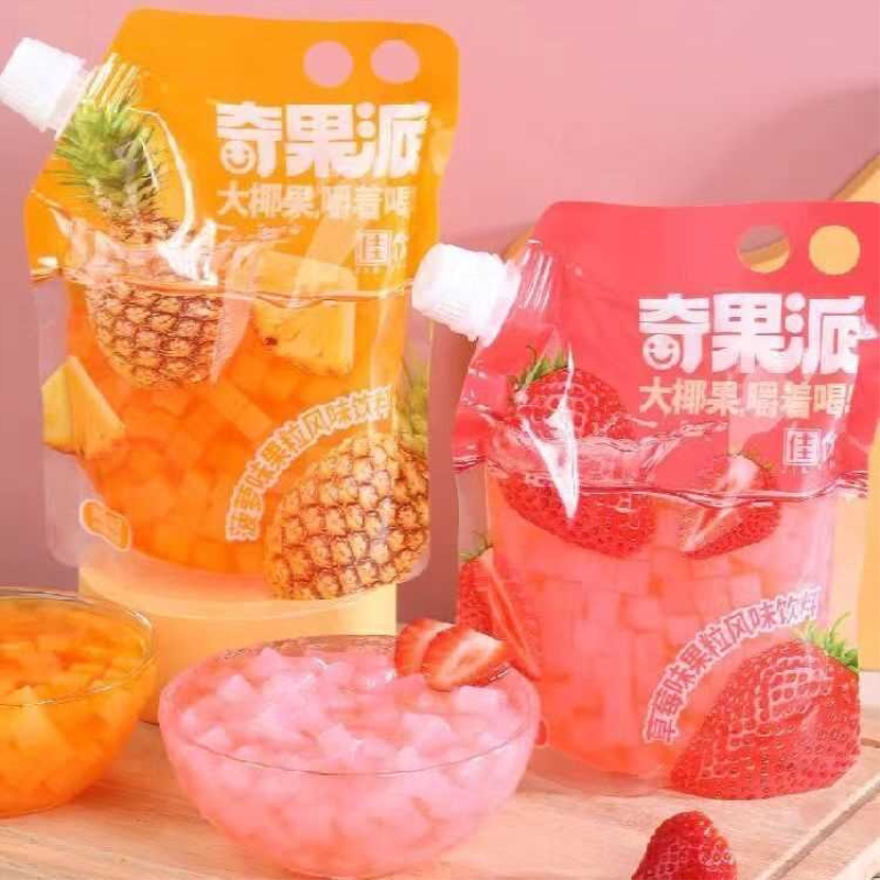 佳饮奇果派大果粒风味饮料450g葡萄苹果草莓菠萝味果肉果汁饮料