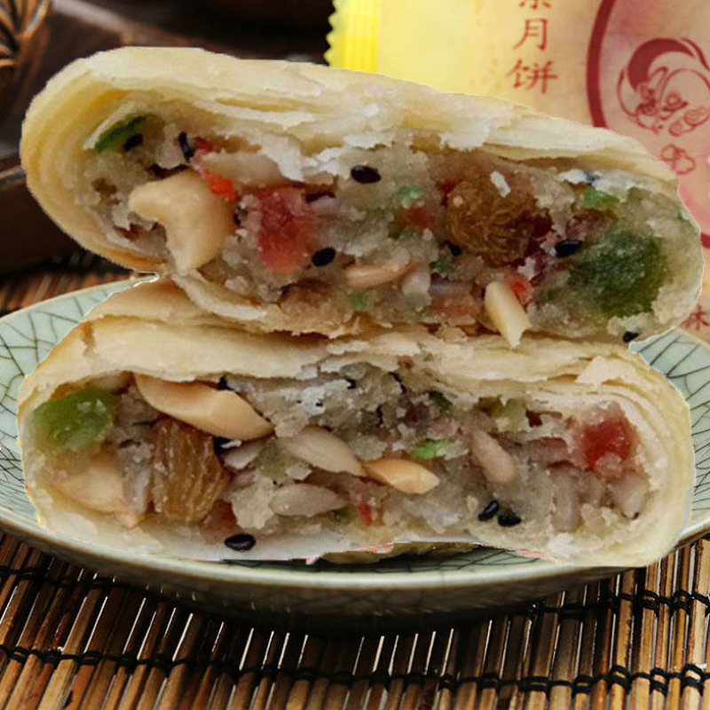 【地方美食】酥皮苏式老式正宗五仁月饼多口味糕点零食酥饼礼盒