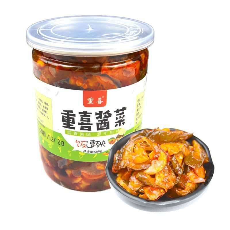 八宝酱黄瓜腌制开盖即食萝卜丁罐装微辣开胃下饭菜萝卜丁咸菜瓶装