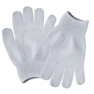 热销包钢丝5级防割手套防刀切割耐磨不锈钢加厚5指劳保刀割划伤白