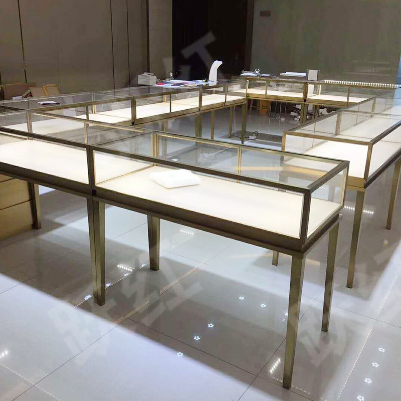热销珠宝展柜展示柜柜台定做砖石蜜蜡眼镜砖石品玻璃柜陈列柜定制