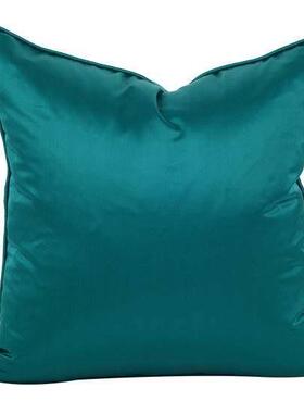 纯色绸缎靠枕简约现代方形沙发客厅靠垫橙色祖母绿卧室布艺抱枕套