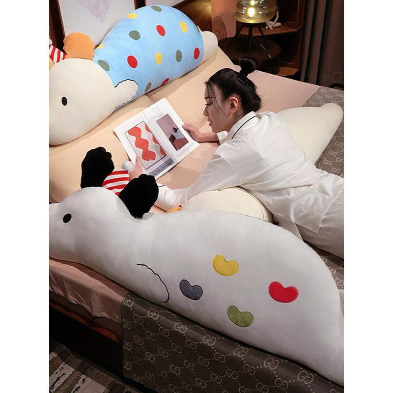 卡通糖豆小狗抱枕动物夹腿长条枕宿舍靠垫睡觉沙发客厅床头靠背垫