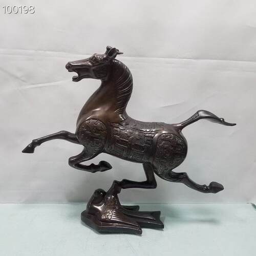 黄铜马踏飞燕摆件生肖马铜马家居店铺办公室装送礼铜马到成功