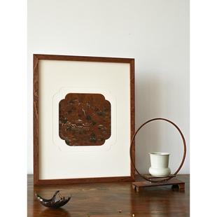 实木装裱画框定制山水画装饰照片风景中式字画十字绣沙比利木框