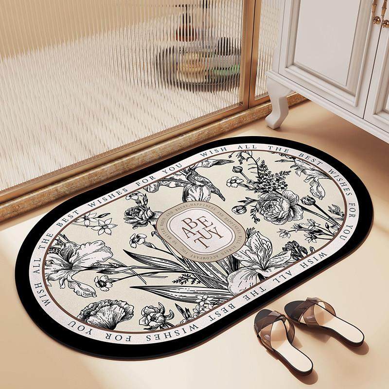 大江地垫浴室软硅藻泥防滑垫家用卫生间门口椭圆脚垫浴室吸水垫子,居家布艺,家用脚垫,淘宝优惠券,粉丝福利购,淘宝优惠卷