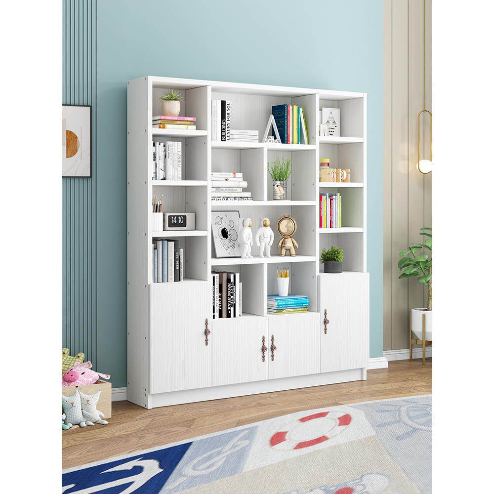 实木书柜自由组合松木书架落地现代简约收纳柜加深书橱小型置物架