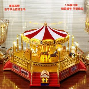 美国Mr.Christmas旋转木马音乐八音盒女生女孩摆件儿童生日礼物