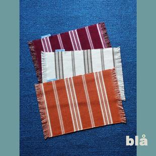 bla｜Recycling手工几何纹理中古风提花隔热布艺餐垫