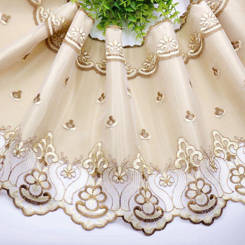 加宽30公分带衬布蕾丝花边沙发窗帘加长裙摆边床边桌布边辅料帘头