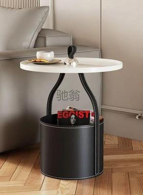 gq式轻奢可手意提边用几马鞍皮小茶几家小客厅沙发83024角茶几户