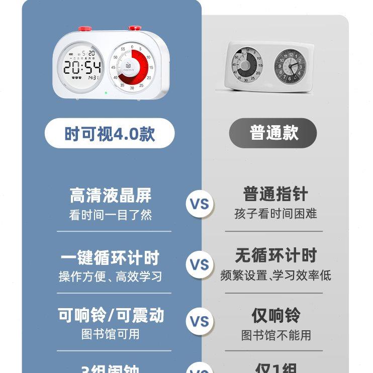 可视化计时器小学生自律神器儿童学习专用闹钟定时提醒时间管理器