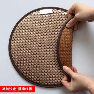 双面藤席冰丝圆形凉垫夏季 新款 座椅坐垫圆形榻榻米坐垫圆垫餐椅垫