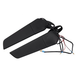 适用大尺寸带灯定风翼后视镜摩托车扰流板改装配件跑车通用地平线