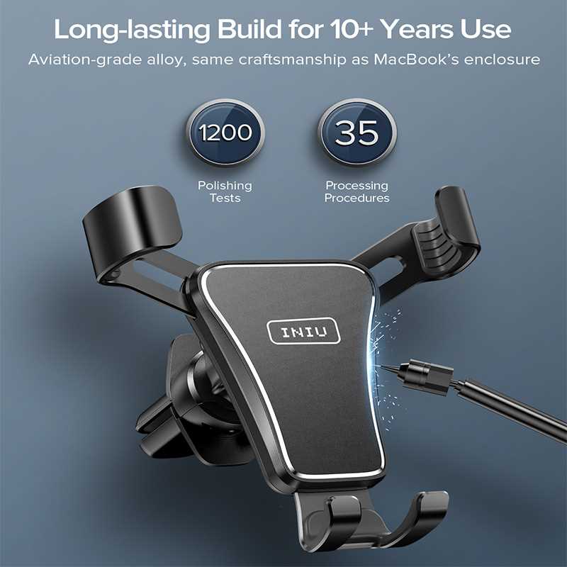 INIU Gravity Phone Holder Car Air Vent Mount Metal Mobile St