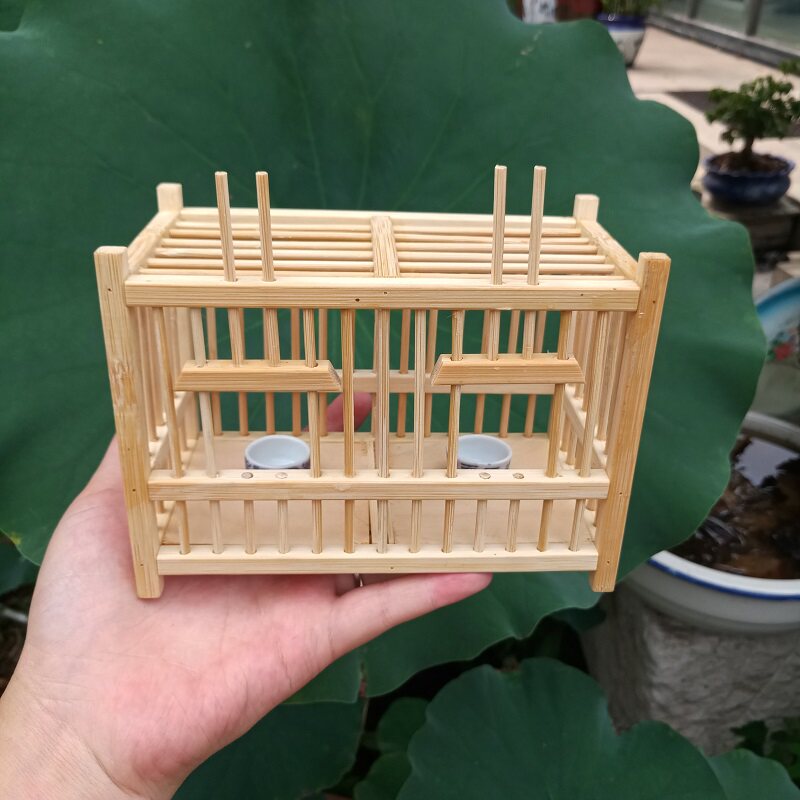 螽斯笼子精品大空间带粪托纯手工天然竹制鸣虫用具蛐蛐笼蟋蟀竹编