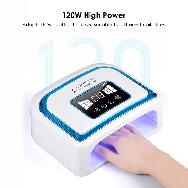120W Built-in Battery Rechargeable UV Nail Lamp Curing Gel N