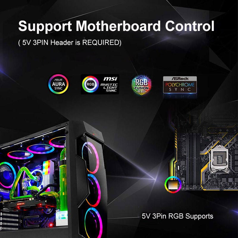 darkFlash CS140 PC Case RGB Fan 140mm ARA SYNC 5V/3pin Coole