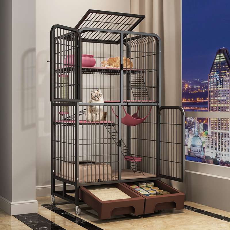猫笼子室内超大自由空间内置猫砂盆家用带厕所两层猫窝猫舍猫别墅