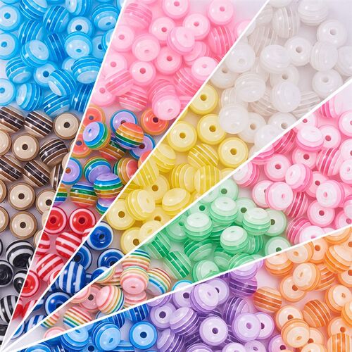 极速6mm 8mm Round Resin Beads for Jewelry Making DIY Accesso
