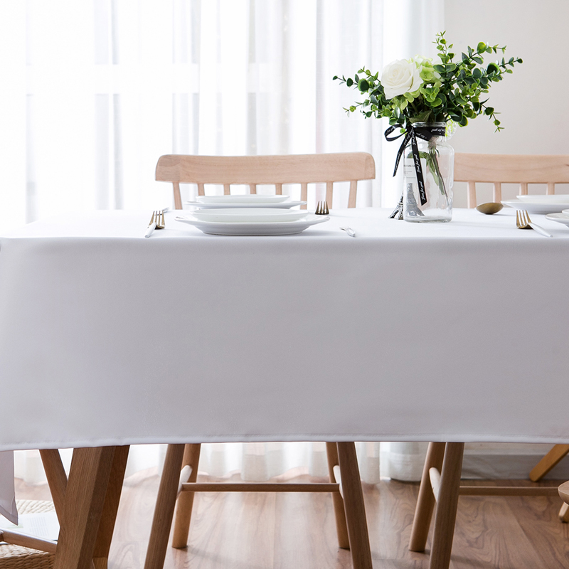 纯色桌布布艺白色拍照背景酒店西餐婚庆会议宴会圆桌欧式长方形